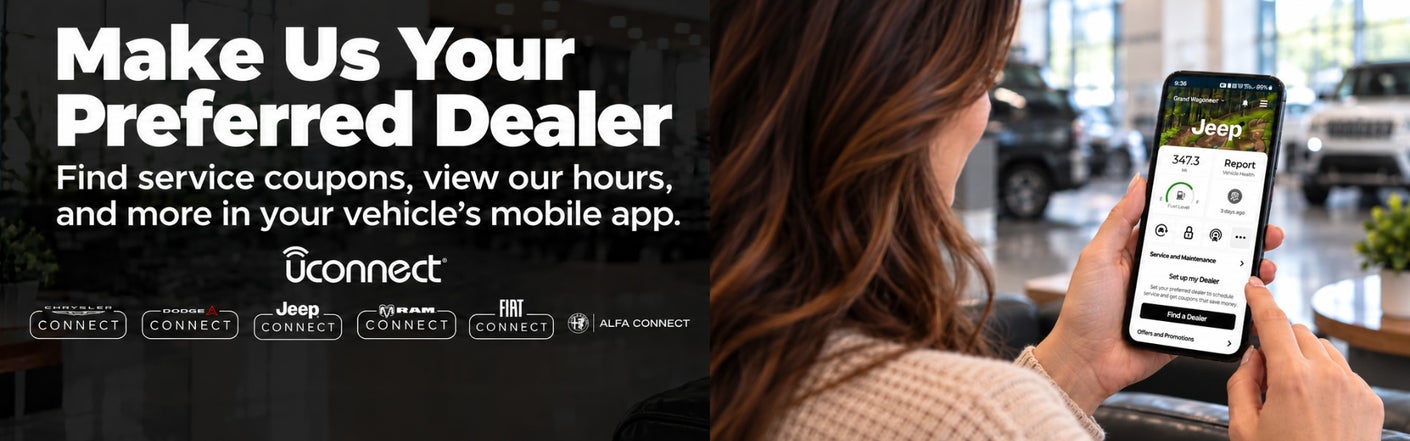 uconnect® make us your preferred dealer | Goldy Chrysler Dodge Jeep Ram in Huntington WV